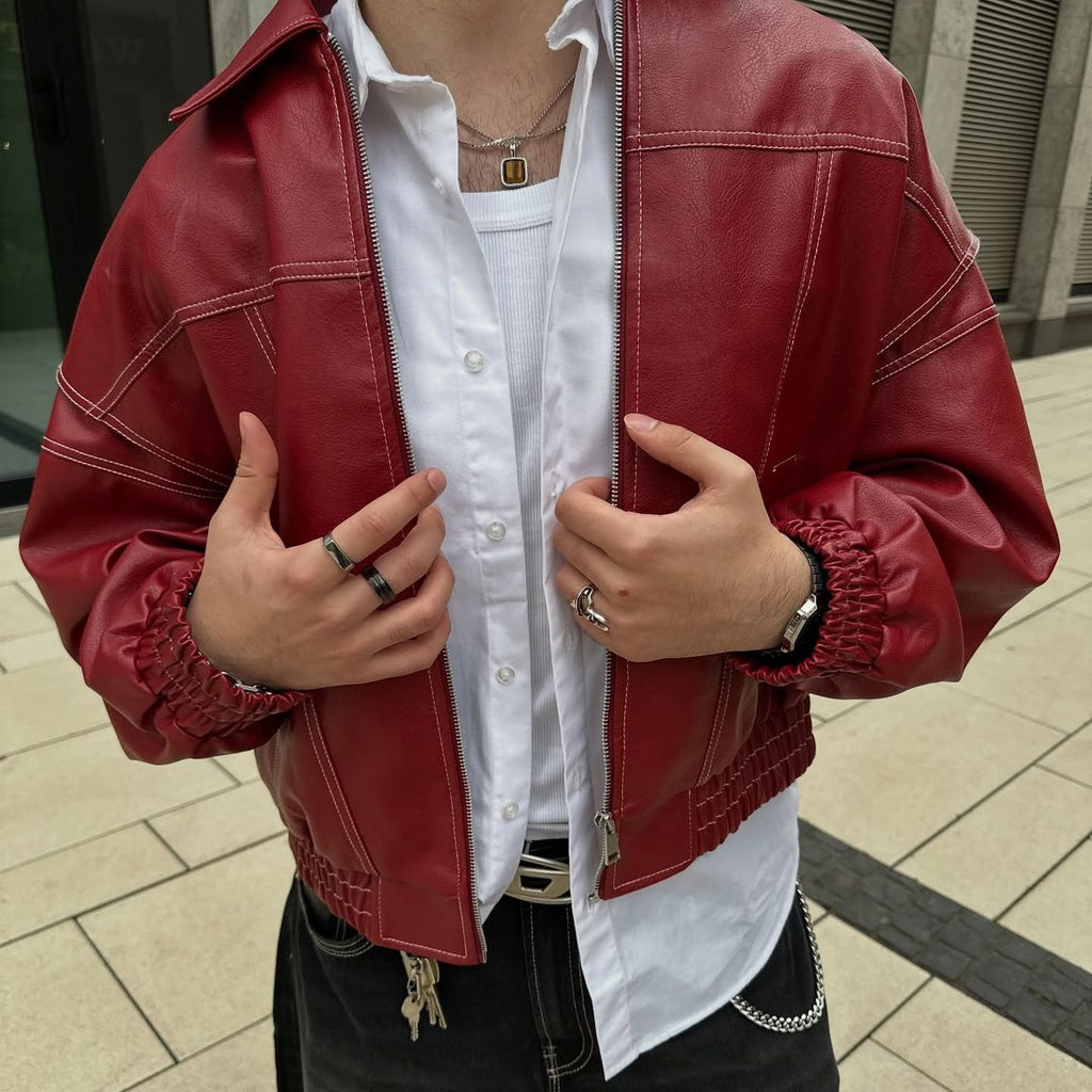 Crimson Leather Jacket