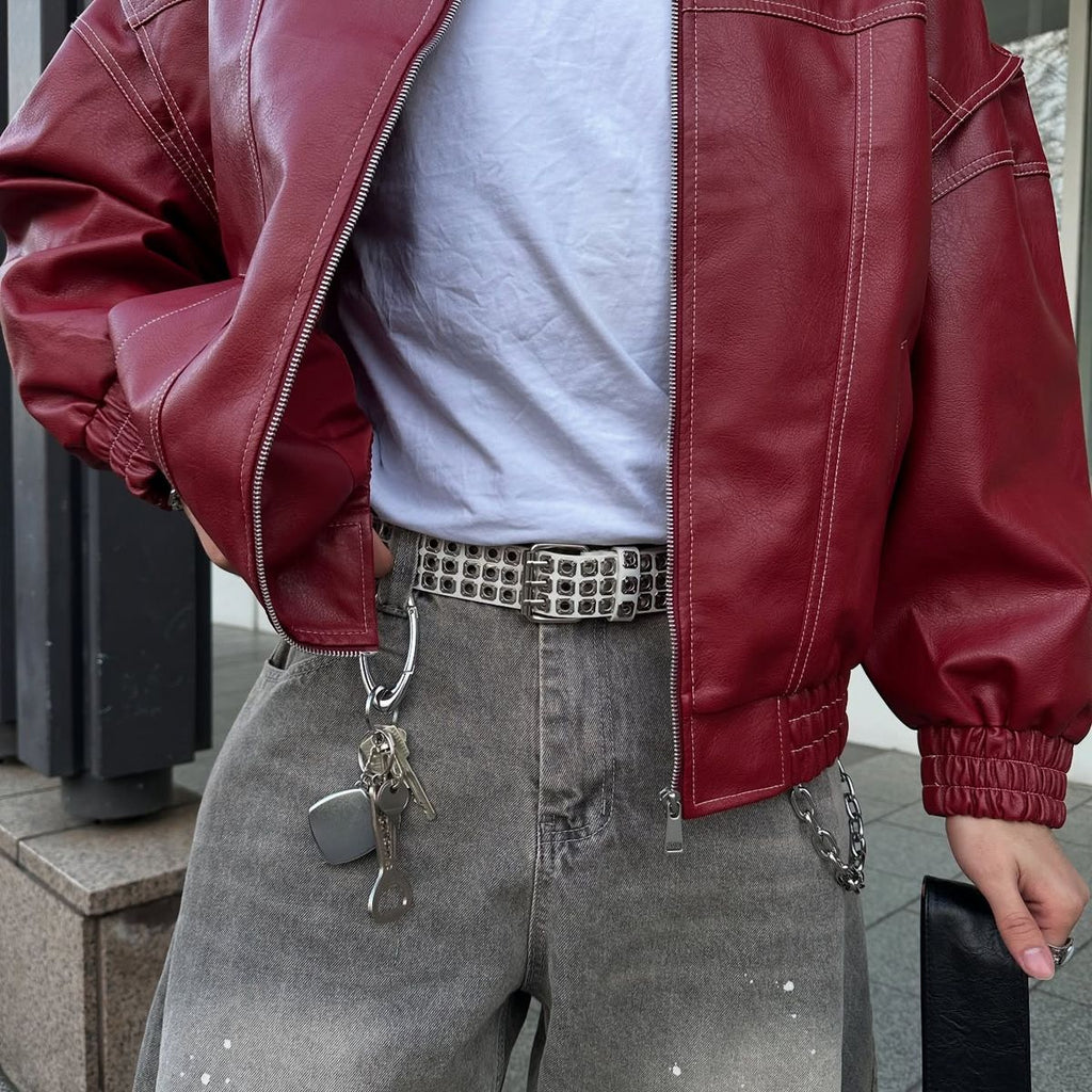 Crimson Leather Jacket