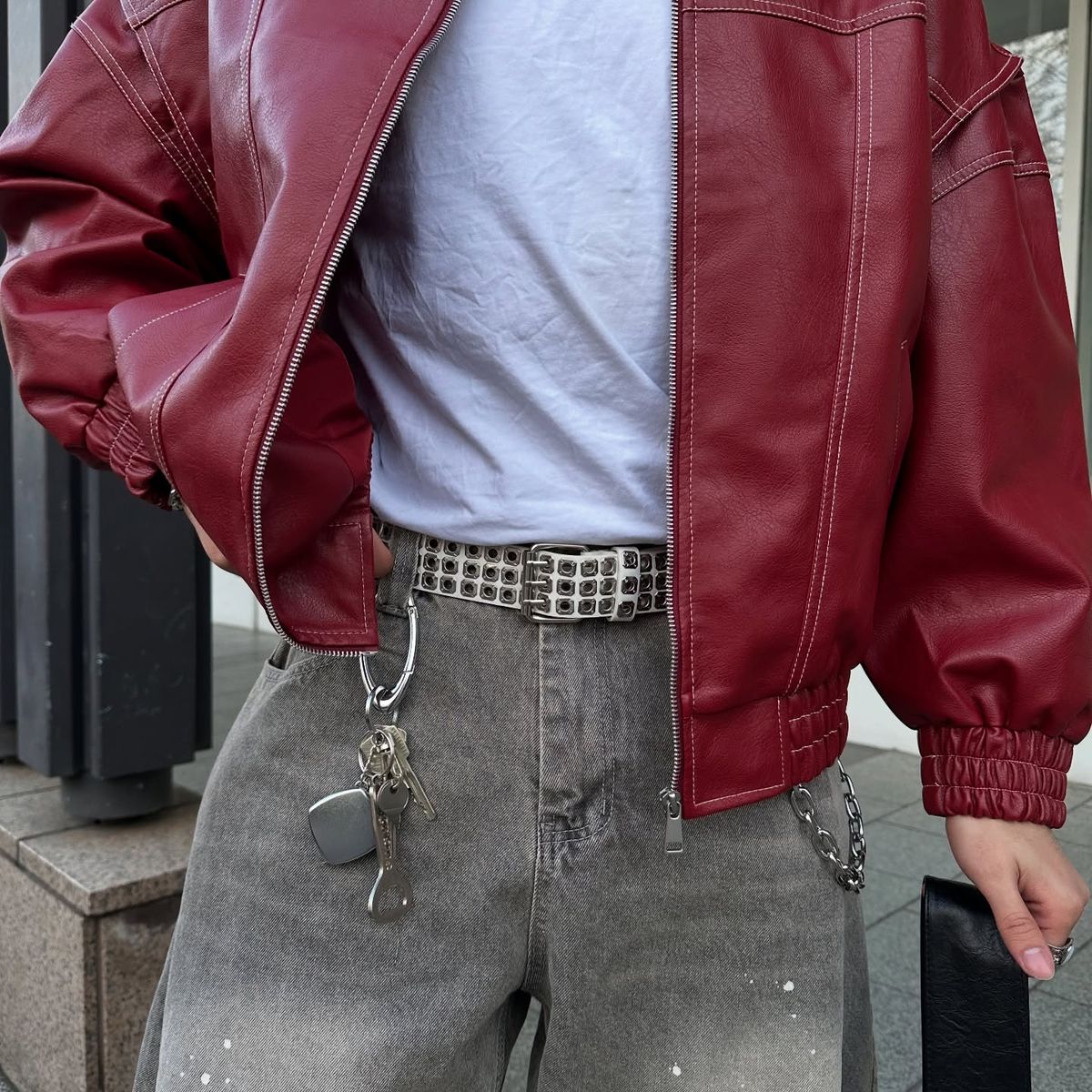 Crimson Leather Jacket