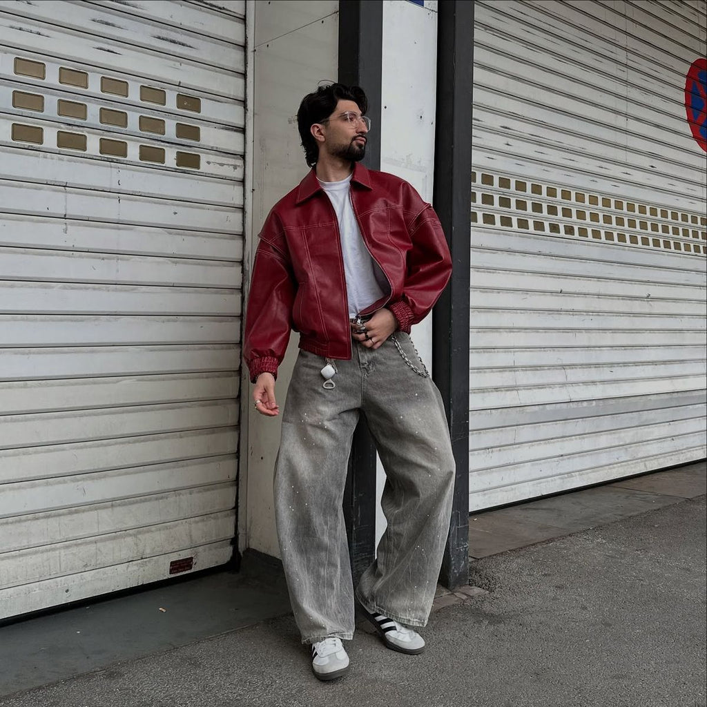 Crimson Leather Jacket