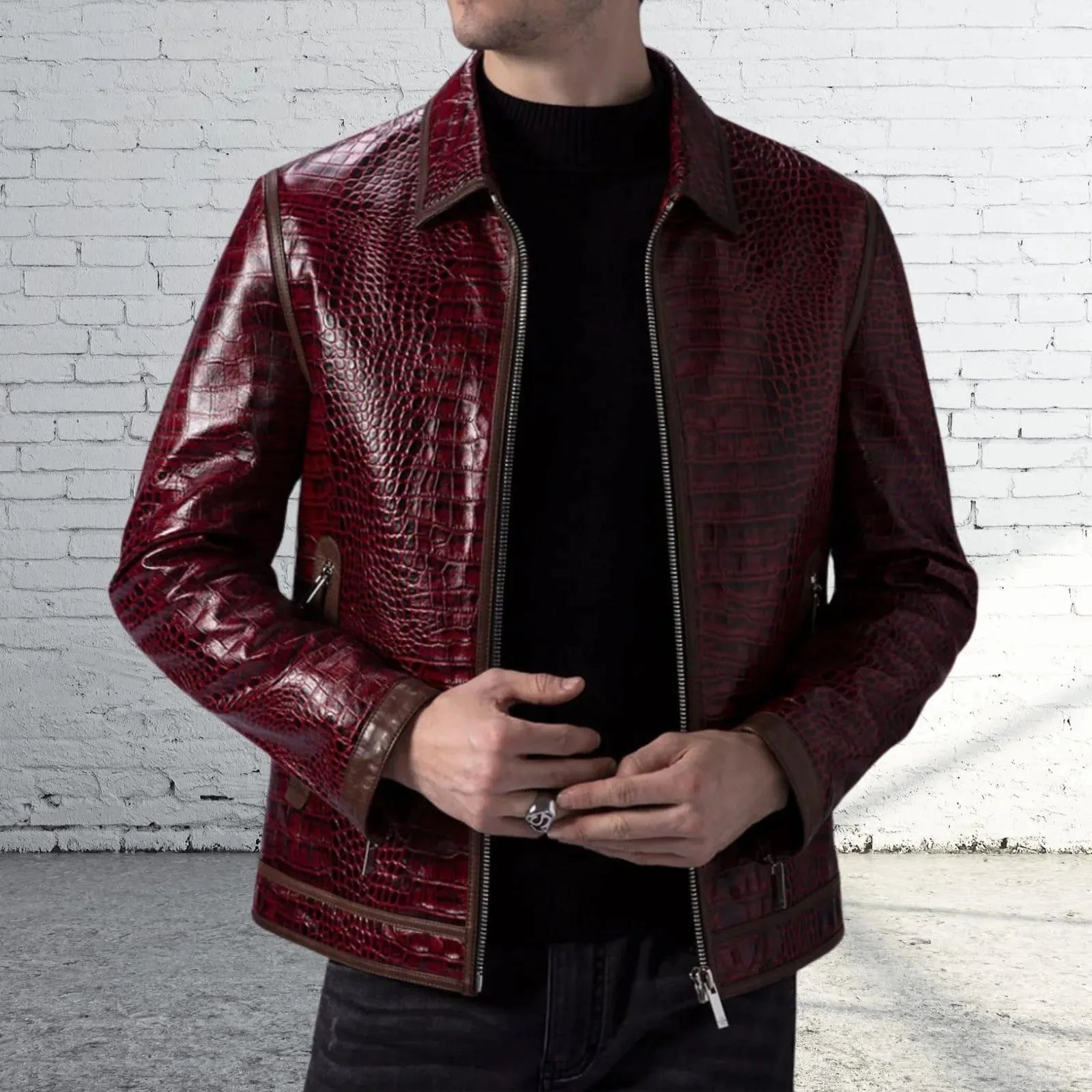 Crimson Viper Leather Jacket