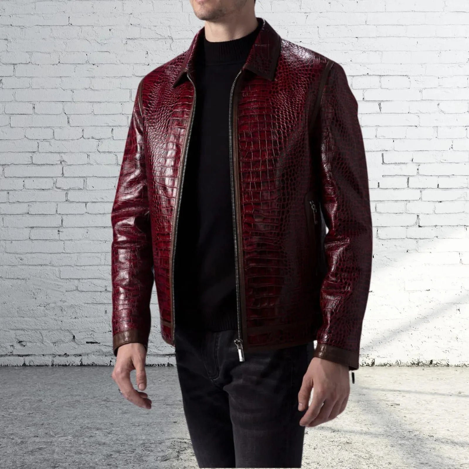 Crimson Viper Leather Jacket