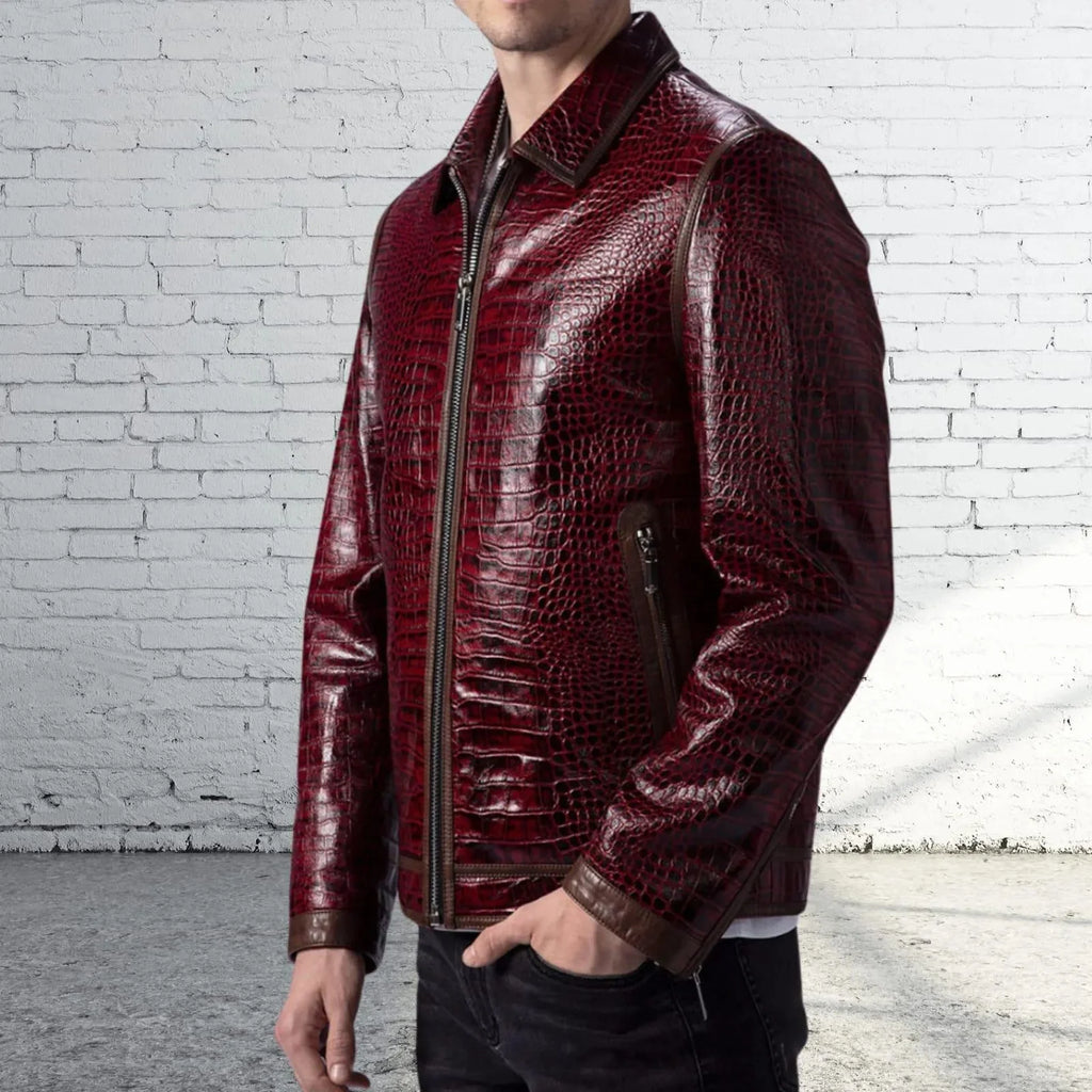 Crimson Viper Leather Jacket