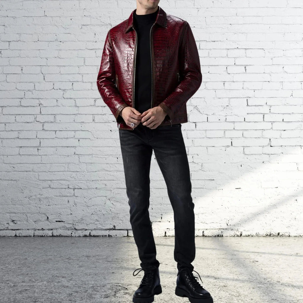 Crimson Viper Leather Jacket