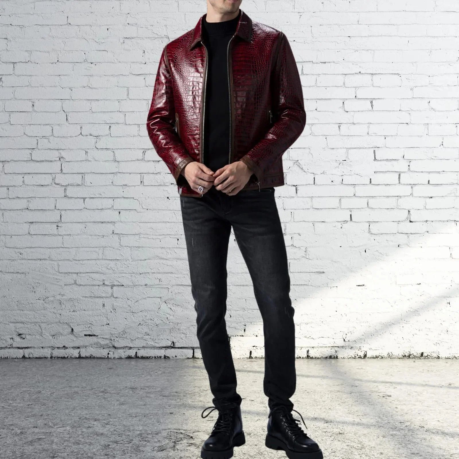 Crimson Viper Leather Jacket